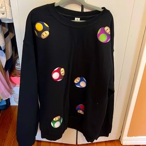 Rainbow Mario Toads Black Sweatshirt 🎮❤️🍄